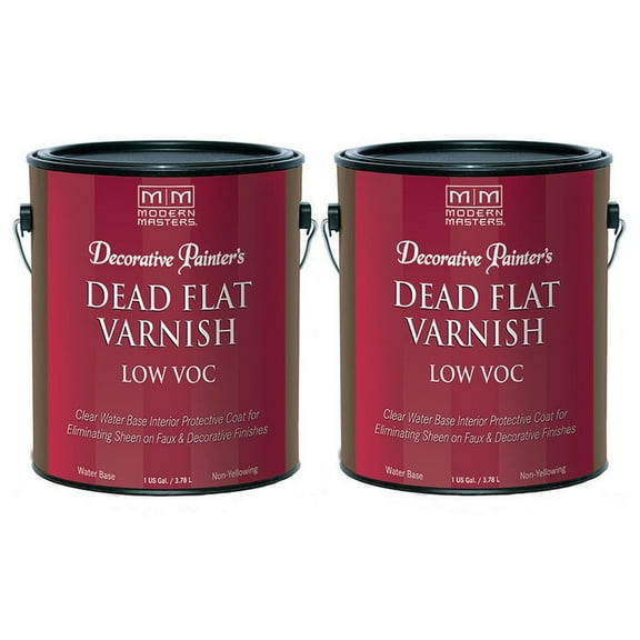 2-Pack of 1 gal Modern Masters DP400 Clear Decorative Painter's Acrylic Dead Flat Varnish