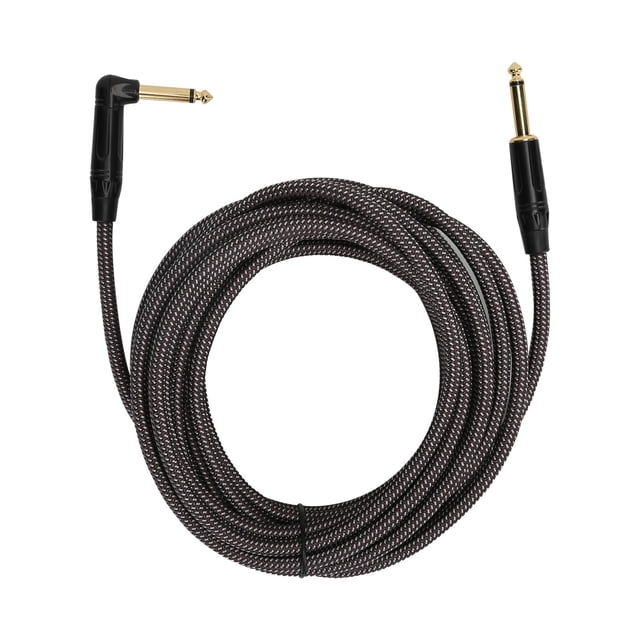 Cable de guitarra de Audio JORINDO de 6M, Cable de amplificador de guitarra eléctrica de 6,35 MM, Cable de instrumento, cabezal chapado en oro con carcasa negra JD6219