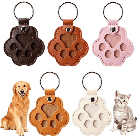 DESIGNICE 5Pcs Pet Hair Storage Keychain, Pet Dog Cat Hair Collector Paw Shaped Fur Keepsake Keychains, Pet Enthusiast Commemorative Gift Paw Shaped Cute Girly Stuff