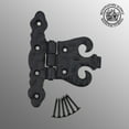 thumbnail image 3 of Renovators Supply Black Cabinet Door Hinge w/Hardware 4.5" Rust Resistant Wrought Iron Flush Mount Hinge for Cabinets, 3 of 11