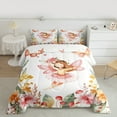 thumbnail image 2 of jejeloiu Lovely Elf Bedding Comforter Set,Kawaii Girl Twin Comforter Sets,Rustic Flower Mushroom Bedding Set For Teens,Ultra Soft Home Decor Reversible,2pcs, 2 of 8
