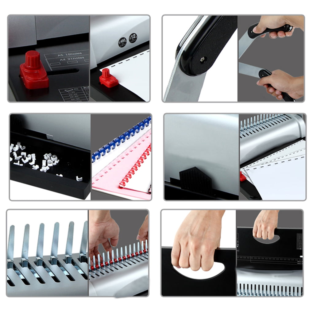 Paper Punch Binder With Starter FREE SHIP 450 Sheet 21-Hole Details about   Binding Machine 