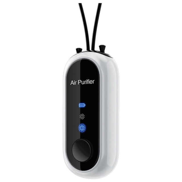 Purificador de aire personal, recargable, portátil, generador de iones negativos, filtro de aire, collar blanco