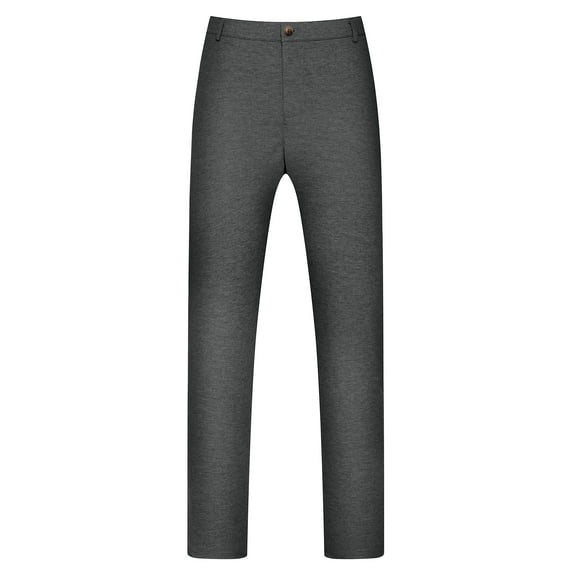 INSPIRE CHIC Business Dress Pants for Men's Men's Stretch Flat Front Formal Trousers Gray 38