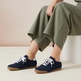thumbnail image 4 of Cushionaire Tock Genuine Leather Lace-Up Casual Sneakers for Women – Retro-Inspired Tennis Shoe with Gum Rubber Outsole, Cushioned Arch Support, Lightweight Low Top Trainer, 4 of 15