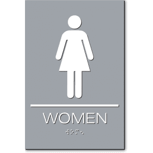 

California WOMEN Restroom Wall Sign-Gray / White (3 Units)