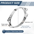 thumbnail image 2 of Uxcell 2 Pcs Pince de Tuyau T-Bolt 55-65mm (2.2 - 2.6 Pouces) Acier Inoxydable 304 Double Tête Entrée Réglable Pinces de Radiateur pour Tuyaux de Plomberie Automobile Intercooler Industriel, 2 of 6