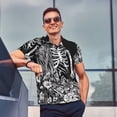 thumbnail image 4 of Sikiie Gothic Skull Floral Art Print Men's Short-sleeved POLO Shirts, Button-down Shirts and T-shirts are Suitable for Vacation, Leisure and Business-Small, 4 of 6