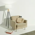 thumbnail image 6 of Brightech Levi 61" Antique Brass Mid-Century Modern 1-Light LED Super Bright Floor Lamp with White Fabric Drum Shade, 6 of 12