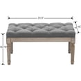 thumbnail image 2 of Hanyu Small Padded Bench, Square Upholstered Rustic Ottoman Bench, Vanity Stools for Bedroom, 15.75" x 15.75" x 15.7" Beige, 2 of 9