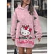 thumbnail image 1 of Vestido de invierno para mujer, vestido con capucha de manga larga con estampado de dibujos animados de Hello Kitty, suéter cálido de moda para mujer, 1 of 1