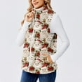 thumbnail image 4 of Wutalume Women's Christmas Printed Fashionable And Warm Fleece Cardigan Vest, Cozy and Festive Layering Piece for Holiday Outfits and Cold Days,Beige M, 4 of 6