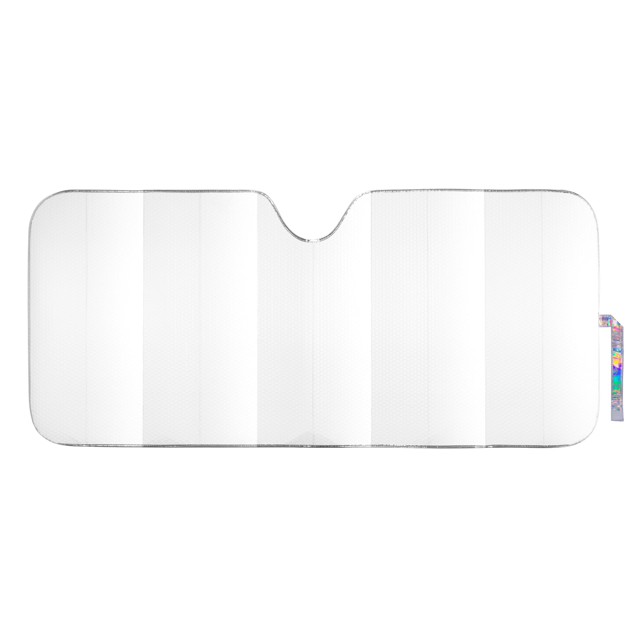 (2 pack) Auto Drive Holographic White Accordion Sunshade Universal Size 1 pack, 63'' x 28.5''