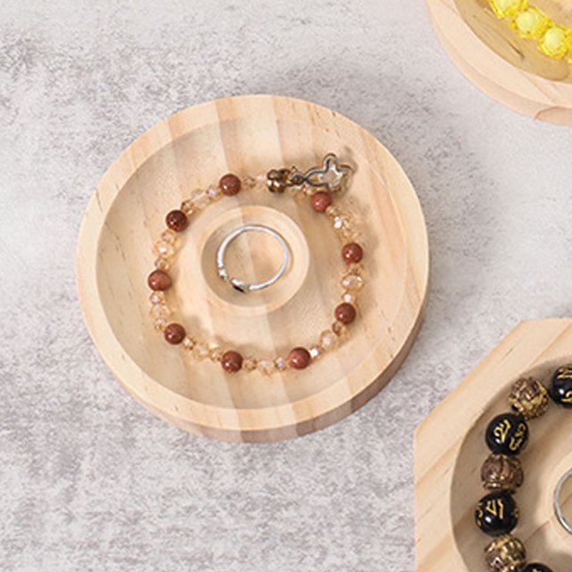 Bandeja De Joyería De Madera Maciza, Bandeja De Exhibición De Pulsera De Cuentas, 10 Piezas Elegante Para Joyería Para Brazalete