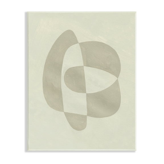 Stupell Indtries Round Contrasting Shape Abstraction Beige Tan Arrangement,13 x 19,Design by Emma Caroline