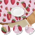 thumbnail image 4 of Strawberry Plants Fruit Dot Pink Pattern Round Fitted Tablecloth with Elastic Edge,Dining Table Cover Waterproof,Outdoor Round Tablecloth for Camping,Dining,Indoor and Outdoor, 4 of 7