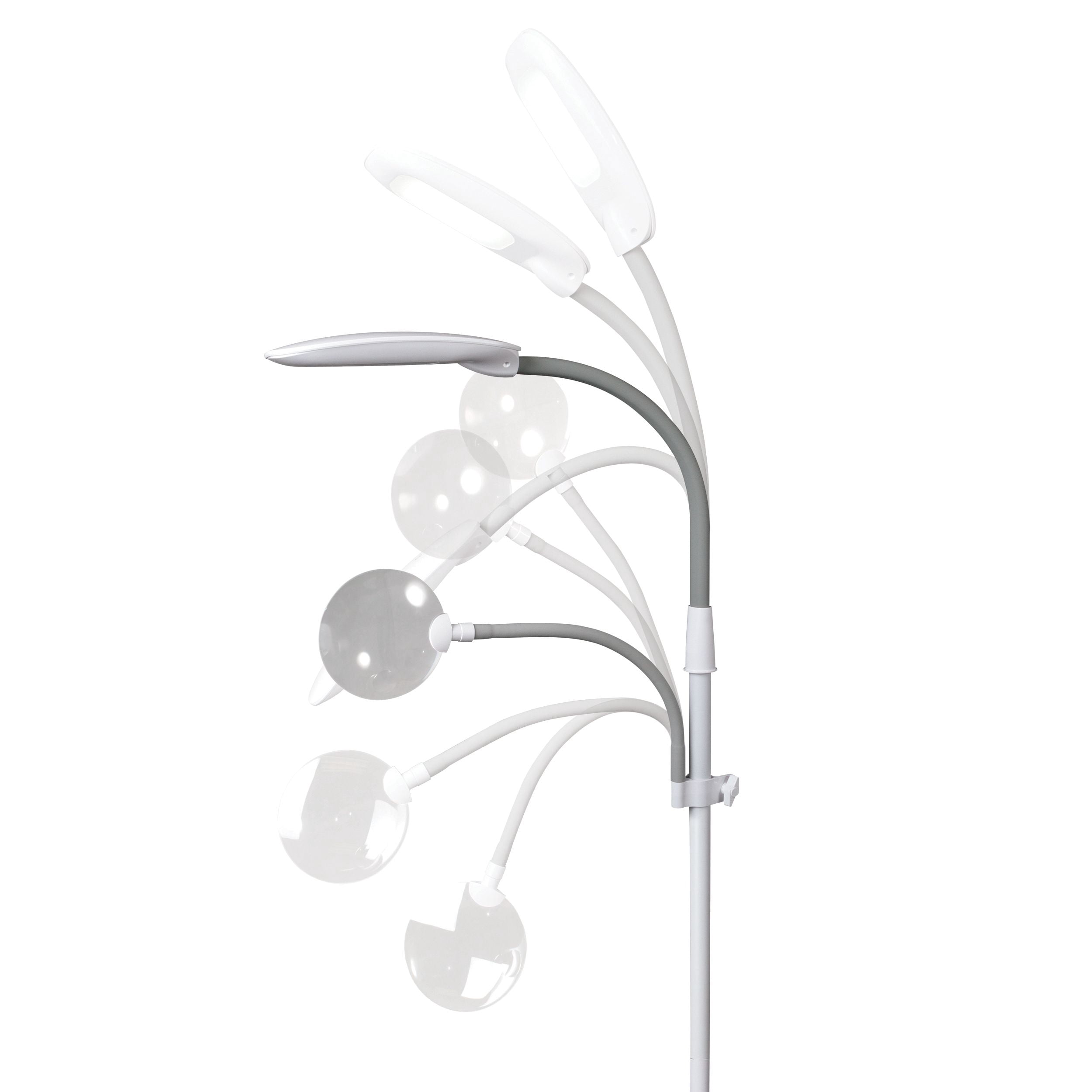 OttLite Dimmable LED Floor Lamp with Magnifier, White