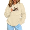 thumbnail image 4 of felwors Women's Oversized Hoodie with Pouch Pullover Fleece Sweatshirt Casual Pet Pocket Beige for Size M, 4 of 6