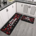 thumbnail image 3 of Christmas Kitchen Rug Sets 2 Piece Red Green Buffalo Plaid Kitchen Mats for Floor Non Skid Kitchen Floor Matfor Bath Cooking (47x17+30x17 Inches), 3 of 7