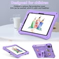thumbnail image 3 of Allytechgroup Kids Case for Apple iPad Pro 11 M4 2024, DIY Figures Cute EVA Children Friendly Cover Kickstand Shoulder Strap Bumper Shockproof Case for Apple iPad Pro 11 Inch 2024, Lightpurple, 3 of 8
