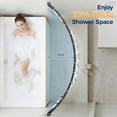 thumbnail image 3 of Curved Shower Curtain Rod with Shower Rings, Adjustable Round Bathroom Rod for Extra Space, Rustproof, Need to Drill, Matte Black, 35-77 Inches, 3 of 3