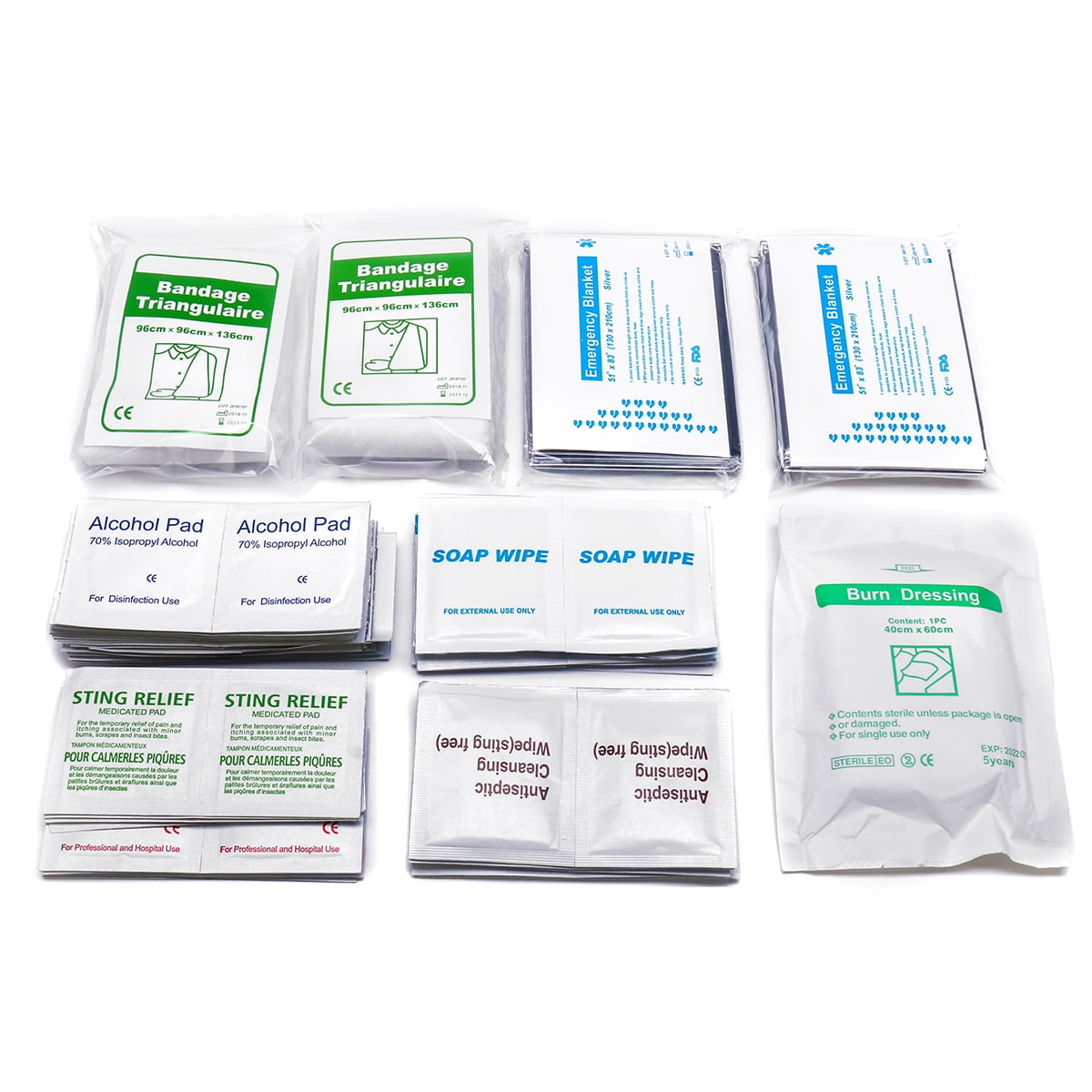 10 x Survival Safety Emergency Blanket /& 100 pcs First Aid Alcohol Pad Swab Wipe