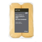 BETTER by Linzer 9x3/4" High Density Knit Paint Roller Cover, 2 Pack