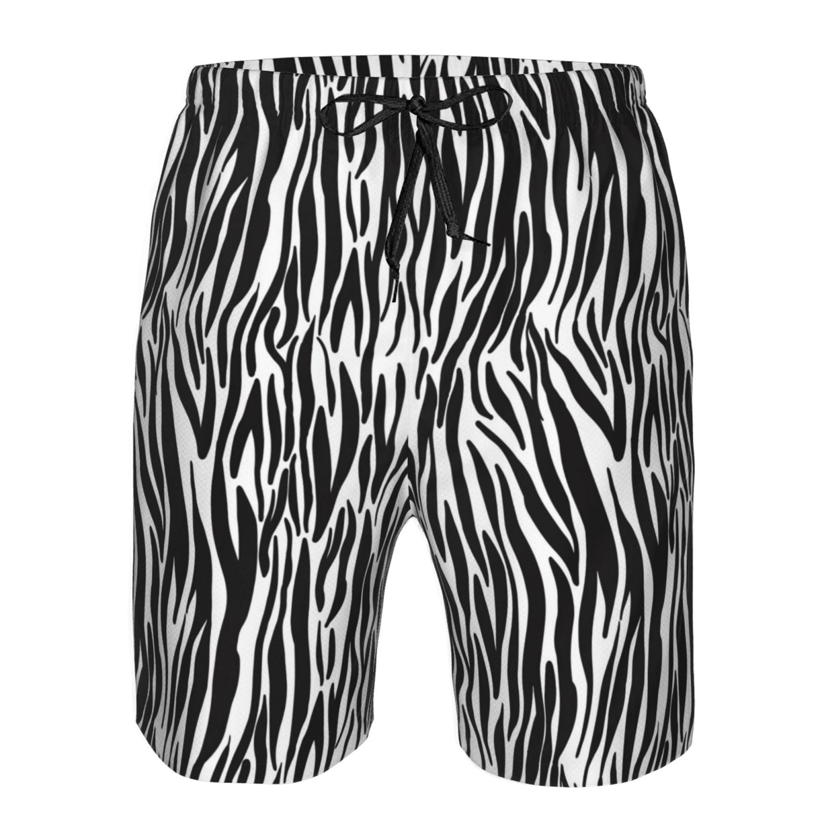 Vsdgher Zebra Men's Beach Shorts, Surfing shorts, Swim trunks, Quick Dry Swim Trunks for Surfing Beach Fun -Large