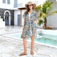 thumbnail image 5 of Beach Vacation Clothes Kimono Cardigan Loose Swimsuit Cover Up for Women Running Horse and Flower M, 5 of 6