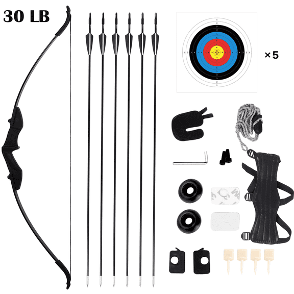 Petoto Bow and Arrow Set, 51" Recurve Bows for Adults/Beginners 30lbs, Archery Set for Left and Right Handed Outdoor Target Practice