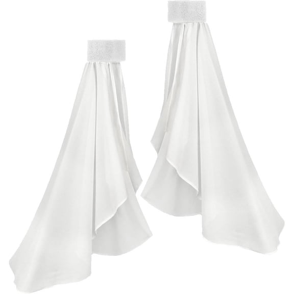 1Pair Long Tulle Chiffon Detachable Gloves Elegant White Gloves Performance Trumpet Sleeves Wedding Dress Trumpet Sleeves Gloves