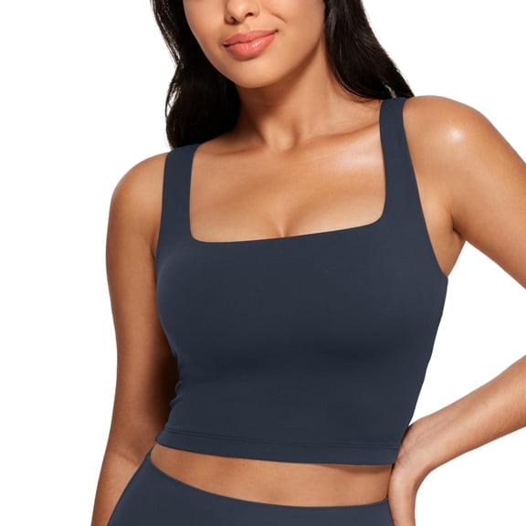 Sujetador deportivo CRZ YOGA Butterluxe con cuello cuadrado Longline Navy M