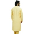 thumbnail image 5 of Atasi Ethnic Men's Long Kurta Yellow Bollywood Designer Shirt Wear-XXX-Large, 5 of 7