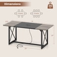 thumbnail image 2 of Costway 1 PCS 6FT Conference Table with Power Outlets, Thickened Top & Heavy-duty Metal Frame Gray Oak, 2 of 10