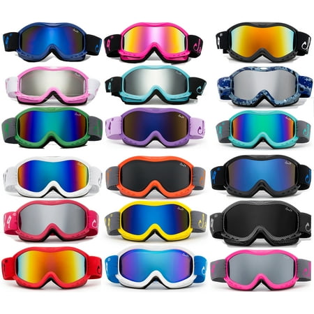 Cloud 9 - Kids Boys & Girls Professional SKi Goggles Anti-Fog UV400 Protection Wind Proof Dual Lens Triple Face Foam Winter Snow Goggles for Girls & Boys (1 PAIR ONLY, CHOOSE YOUR (Best Snow Goggle Lens For Low Light)
