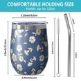thumbnail image 5 of Floral 12oz Stainless Steel Insulated Wine Tumbler with Lid and Straw – Double Wall Vacuum Mug for Hot & Cold Drinks, 304 Steel Interior, Sweat-Free Design,Thanksgiving,Christmas, Spring,Flower, 5 of 5