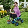 thumbnail image 5 of Kinsuite Garden Hauling Cart Rolling Work Seat Outdoor Utility Lawn Yard Patio Utility Cart 310 Lbs Load Capacity Adjustable Handle 360 Degree Swivel Seat Blue, 5 of 9