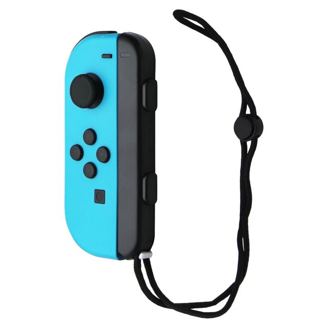 Nintendo Switch Joy-Con Restaurée avec Sangle - Gauche - Bleu Néon (Remis à Neuf)