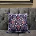 thumbnail image 5 of Amrita Sen Designs  26 x 26 in. Paisley Leaf Geo Duo Broadcloth Indoor & Outdoor Blown & Closed Pillow - Dark Purple & Pink, 5 of 5