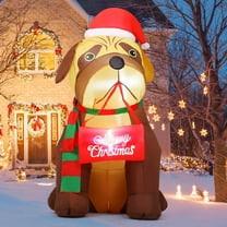 GOOSH 5 FT Christmas Inflatables Outdoor Dog Christmas Decorations, Blow Up Dog Inflatable Christmas Dog with Built-in LEDs Outdoor Christmas Decorations Clearance for Christmas Xmas Yard Lawn Decor