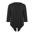 thumbnail image 3 of Hpapadks Summer Cardigan for Women Front Tie Chiffon 3/4 Sleeve Solid Breathable Mesh Beach Sunscreen Small Shawl Top Shrugs for Women, 3 of 5