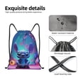 thumbnail image 4 of Pofeuu Stitch for Water-Resistant 210D Drawstring Bag Compact Foldable Design Gym Yoga Travel Essentials Lightweight Carryall-Medium, 4 of 6