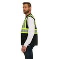 thumbnail image 3 of Men's Safety Yellow Muscle Shirt - Double Segmented Reflective Safety Tank Top-6612R-Blk-L, 3 of 5