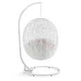 thumbnail image 3 of Modway Hide Modern Rattan/Fabric Outdoor Swing Chair with Stand in White/White, 3 of 5