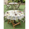 thumbnail image 4 of Outdoor Tablecloth with Umbrella Hole for Patio/Picnic/Party/Camping, Yellow Spring Floral Waterproof Table Cloth Round Cover Washable, Summer Flowers Botanical Elegant (Dia 60"), 4 of 8