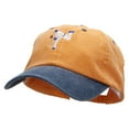 thumbnail image 2 of Pitching At You Embroidered Pigment Dyed Wash Caps - Mustard Navy OSFM, 2 of 5