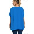 thumbnail image 2 of J. METHOD Women's Tunic Top - Woven Airflow V-neck Dolman Short Sleeve T Shirts with Chest Pocket, 2 of 2