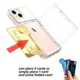 thumbnail image 3 of Allytech Case for iPhone 13 5G 6.1" Cover with Credit Card Holder ID Slot, Dual Layer Anti-Scratch Back Card Pockets Skin Cover with HD Tempered Glass Screen Protector for iPhone 13 2021, Clear, 3 of 5