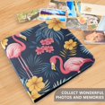 thumbnail image 4 of FORMRS 3 Ring Photo Album 4"x6" Self Adhesive Large Capacity PU Leather Cover, Red Floral Flamingo, 4 of 8