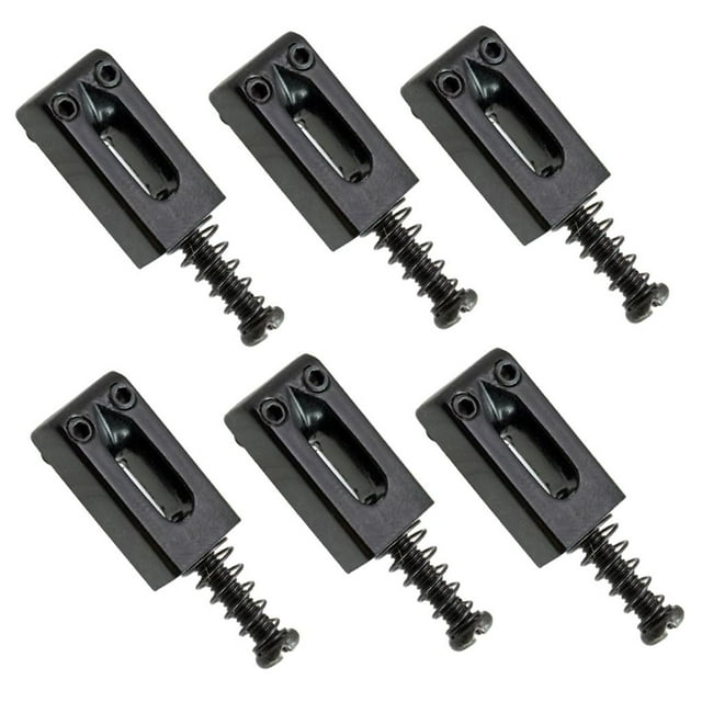 Tachiuwa 6 Saddles Electric Guitar String Bridge Saddle with Screw Guitar Black Part